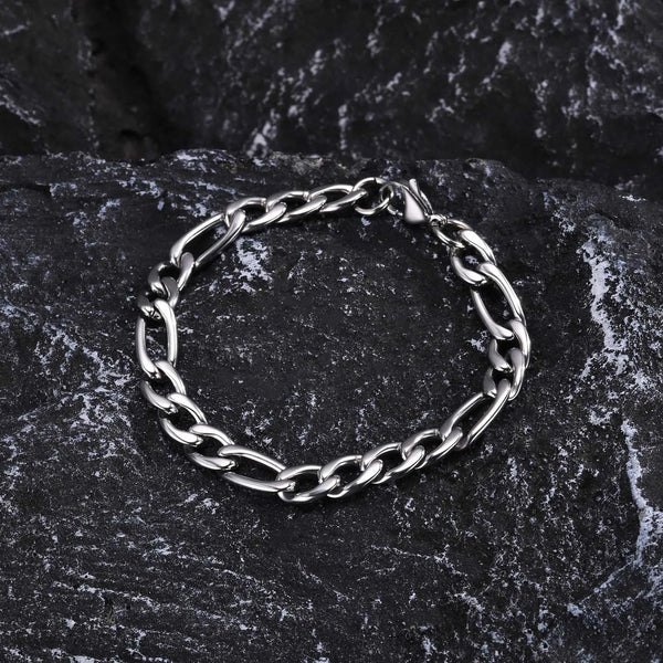 7mm/9mm Figaro Chain Bracelets for Men Male