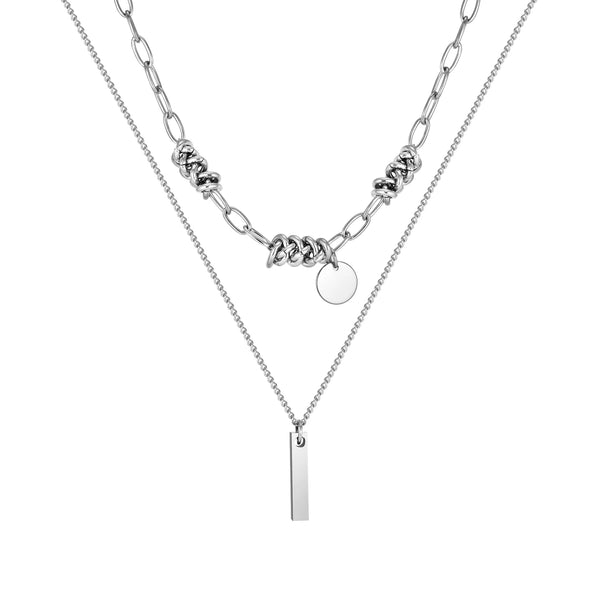 Vertical Bar Pendant Necklaces for Men Boys