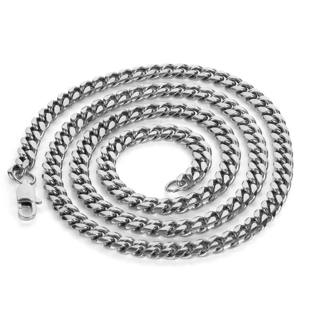 10mm Stainless Steel CZ Miami Cuban Chain Luxury Hip Hop Men Curb Link Necklace