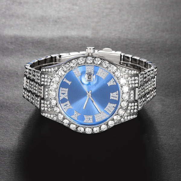 Iced Out Men Watch Hip Hop Diamond Sparkling Quartz Watches
