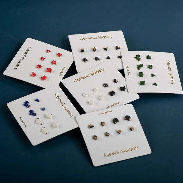4pcs Earring Sets Fine Ceramic Stud Earrings
