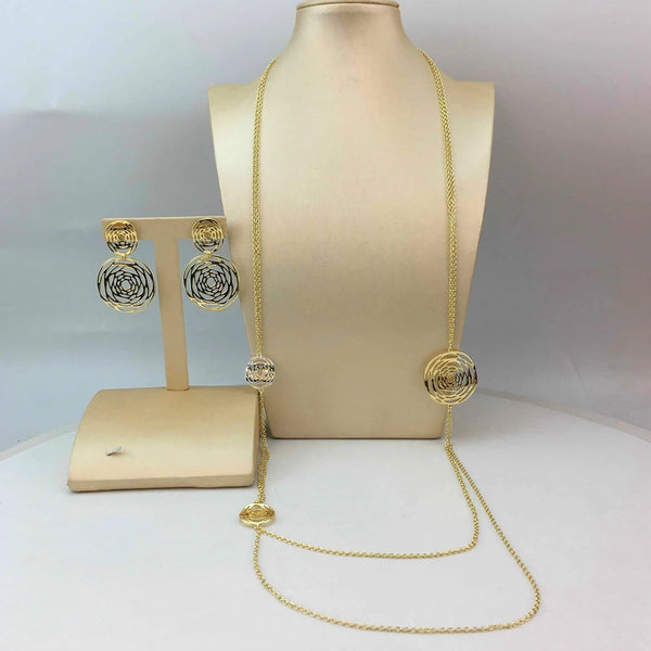 Cadena larga y pendientes de moda de Dubái, joyería fina para mujer