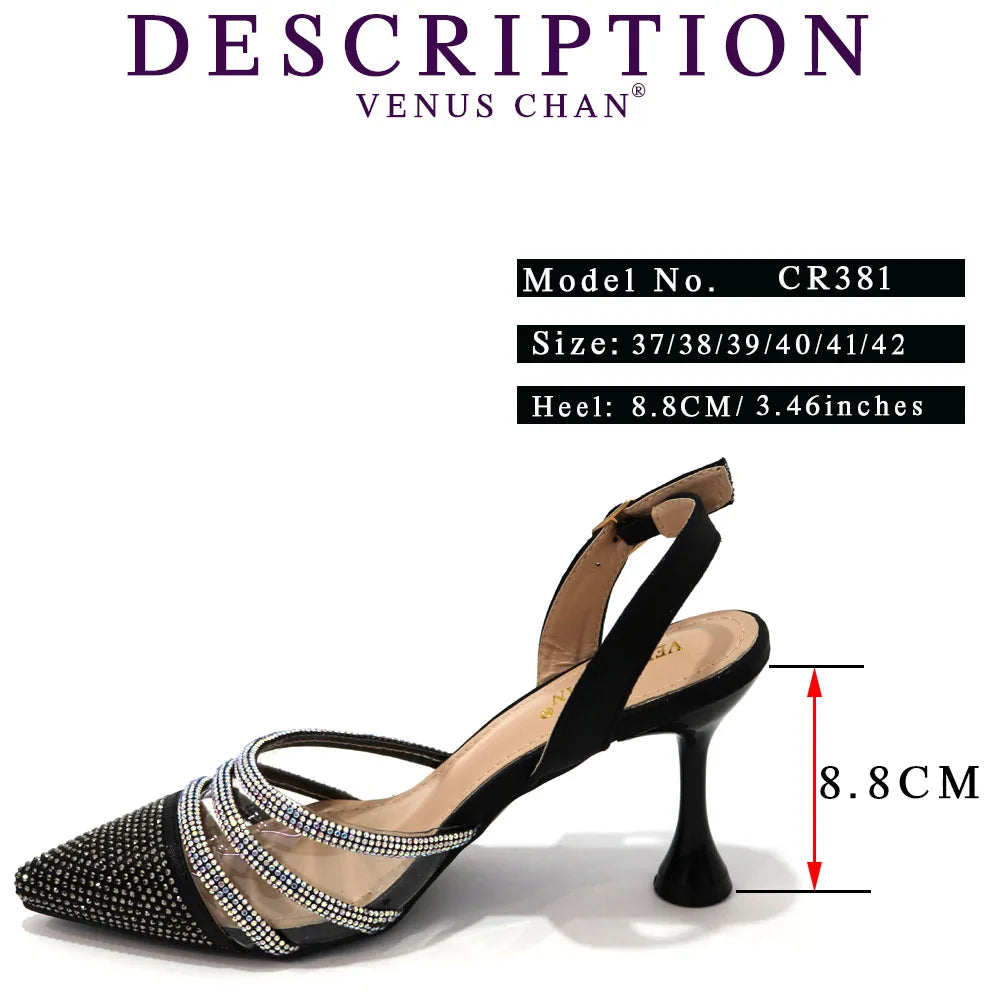 Metal Decoration Party Italian Ladies Shoes and Bags To Match Set Designer Luxury Shoes Women