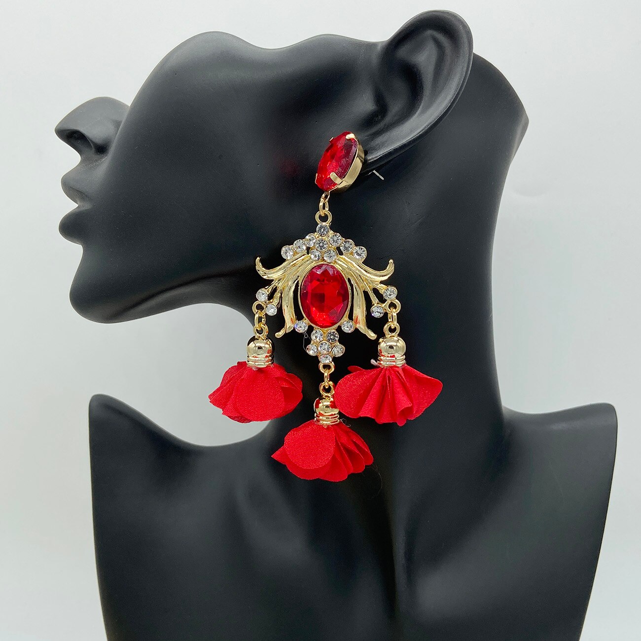 New Trend Boho Women Earrings Alloy Rhinestones Pendant Flower Earings