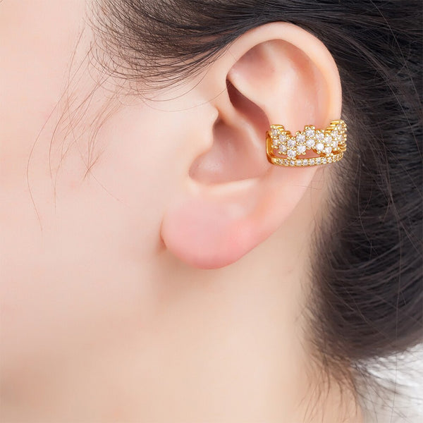 Pendiente de oreja vintage dorado con 5 estilos, sin perforar, para cartílago falso, joyería para mujer