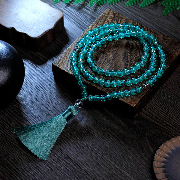 Collar de mujer para sanación y meditación, Collar luminoso de 8 mm con cuentas