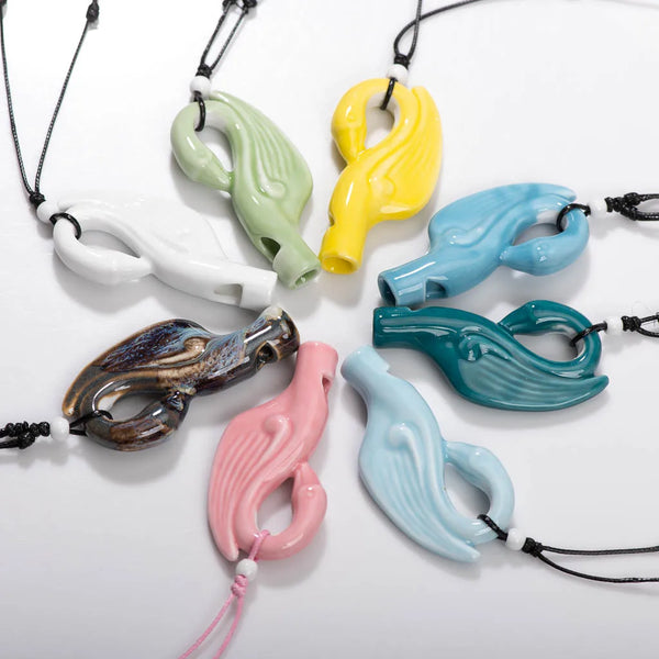 Ceramic Swan Whistle Necklace Adorable Cartoon-Inspired Children's Perfect Gift