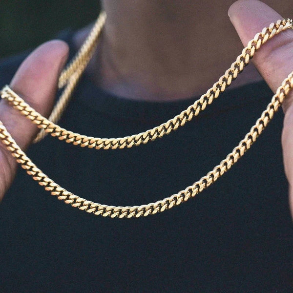 Men 3-11mm Waterproof Stainless Steel Cuban Link Chain Necklaces