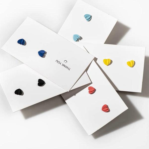 Multicolor Cartoon Heart Shape Love Ceramic Earrings