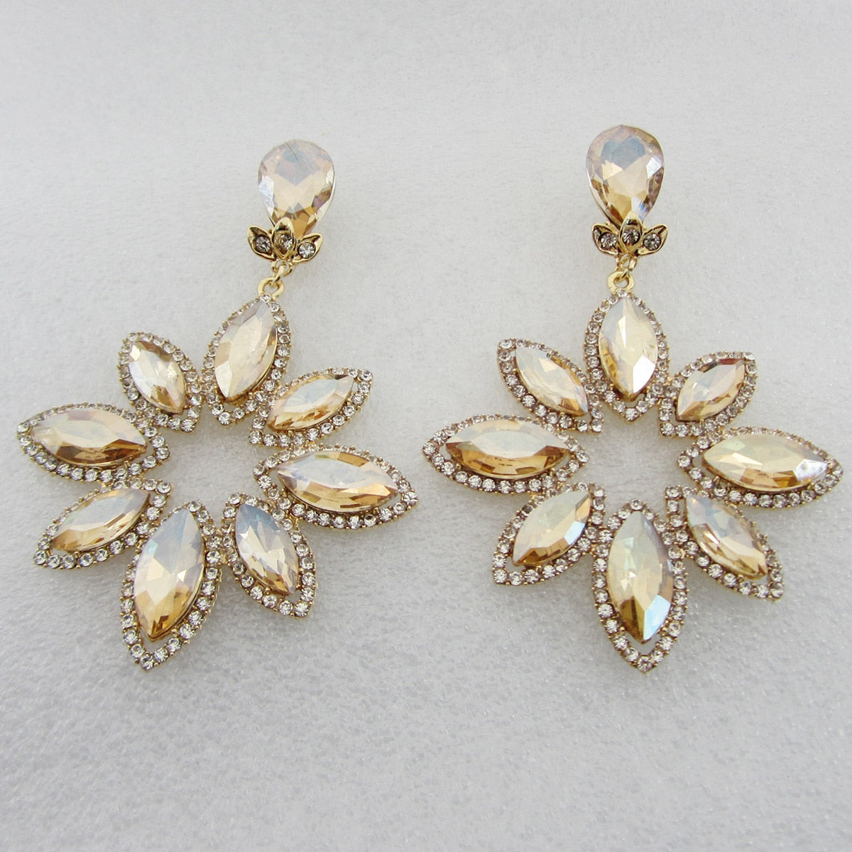 Novelly Crystal Big Dangle Earrings For Women Party Jewlery Pendientes Rhinestone Statement Earrings