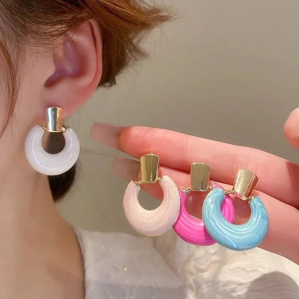 2 Pair/set Multicolor Acrylic Stud Earrings