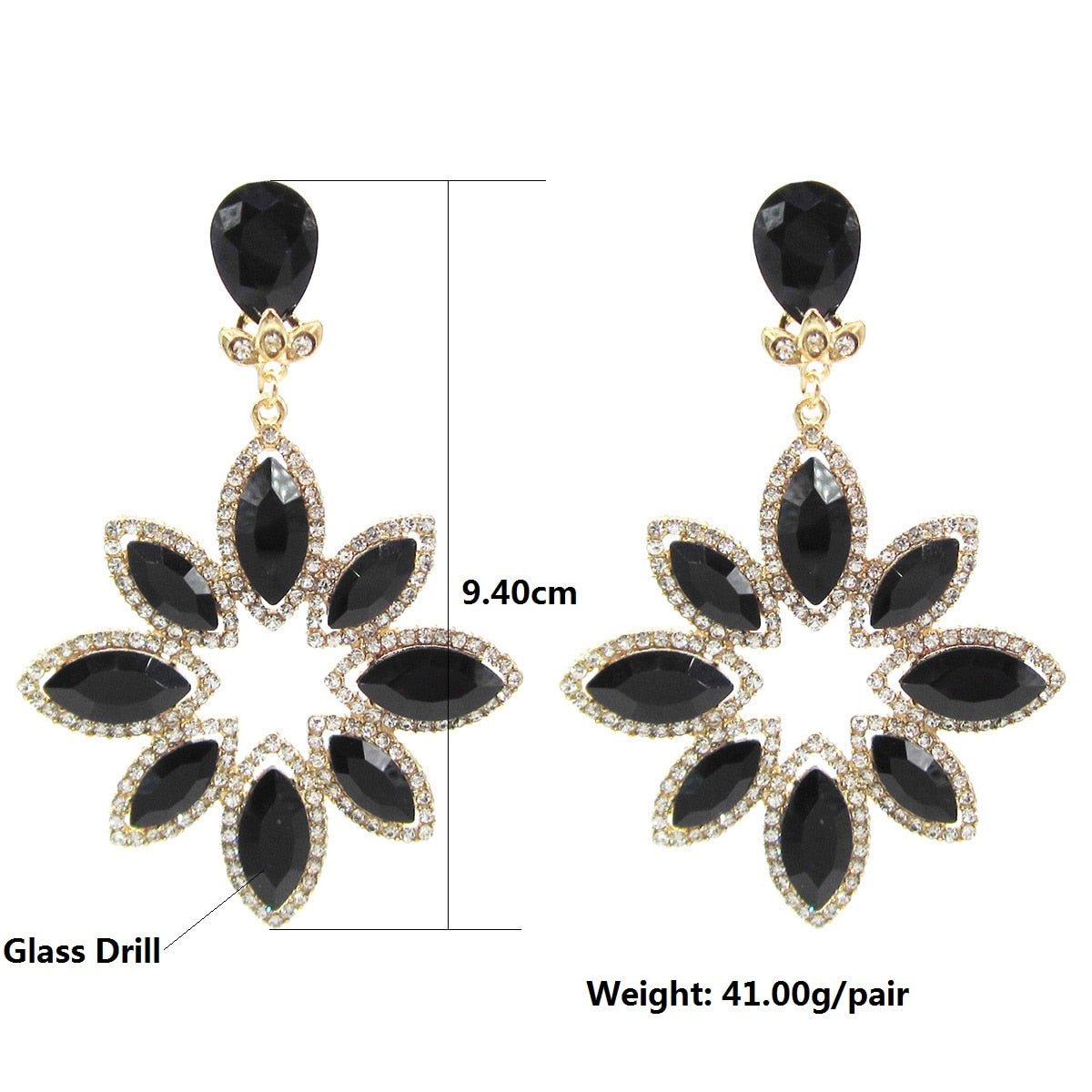Novelly Crystal Big Dangle Earrings For Women Party Jewlery Pendientes Rhinestone Statement Earrings