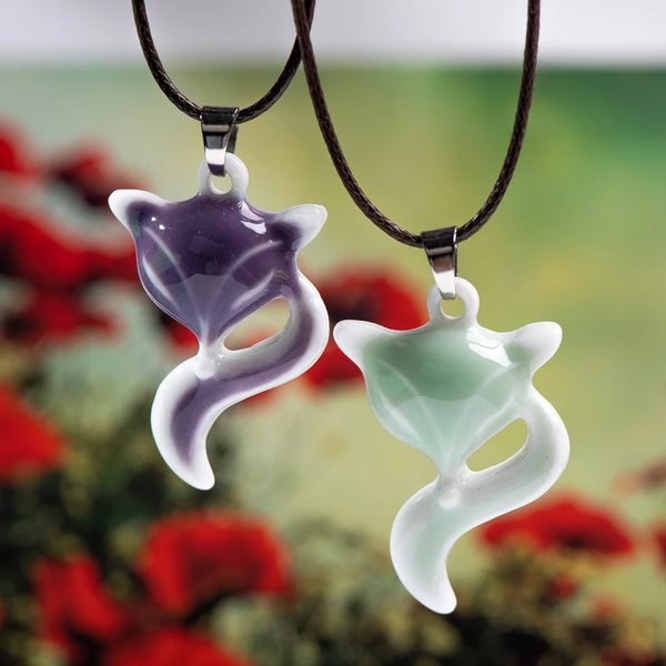 Ceramic Fox Pendant Cute Cartoon Animals Necklace Jewellery Porcelain Jewelry Pendant