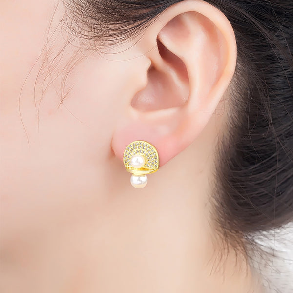 Pendientes de perlas naturales de agua dulce de alta calidad