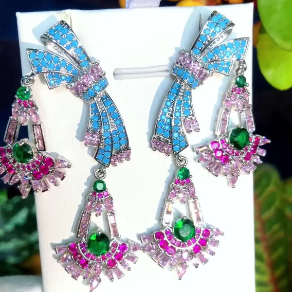 Luxury Charm Bow 2 Dangle Earrings for Women