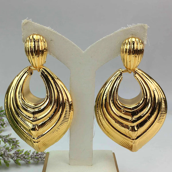Pendientes grandes de cobre ligeros para mujer