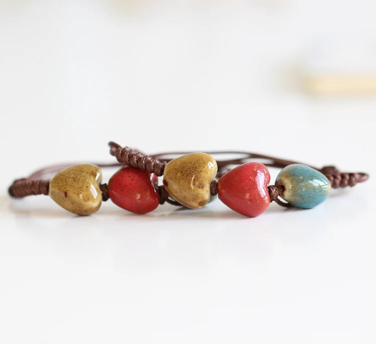 Fashion Return To The Ancients Handmade Ceramic Beads Charm Gift Women's Bracelet