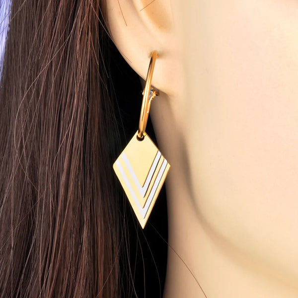 Pendientes de aro con diseño de mariposa, estrella y corazón para mujer