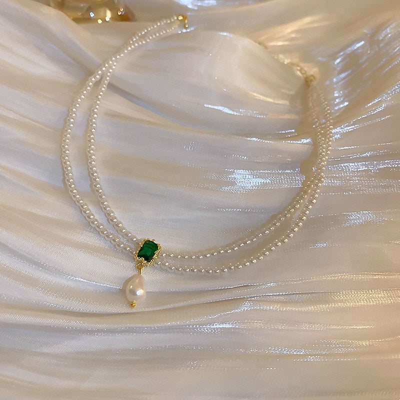 Korean Elegant Double Layer Pearl Necklaces For Women