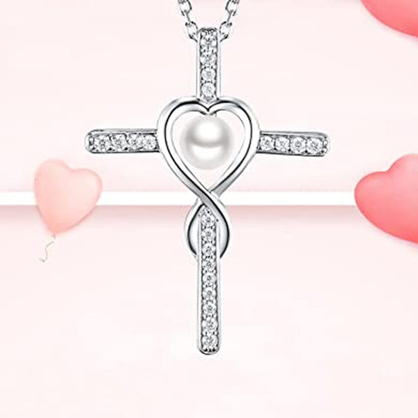 Collar con colgante de perlas de imitación elegante y temperamento para mujer