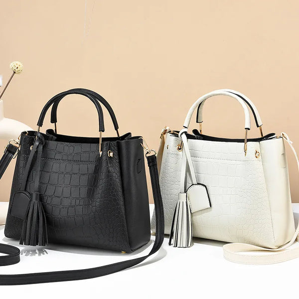 Versatile Tote Crocodile Pattern Leather Handbag Women's