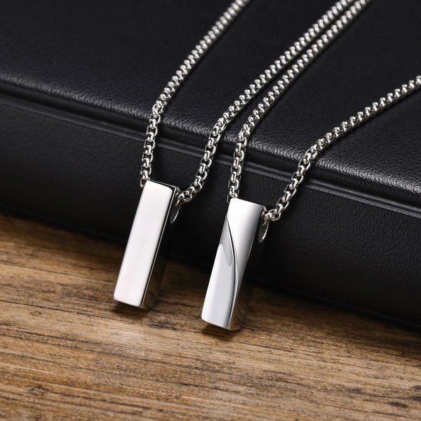 Collar con colgante de barra geométrica para hombre