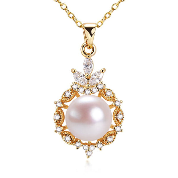 Collar de perlas de hiedra, joyería de plata 925