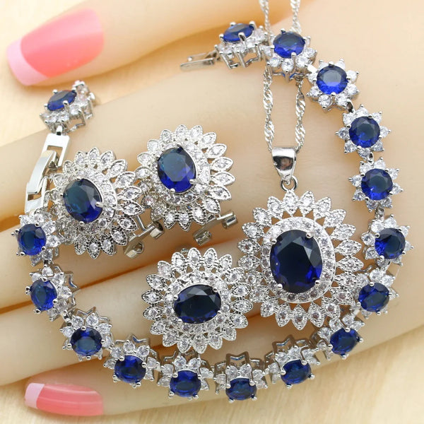 Dark Blue Zirconia For Women Jewelry Sets