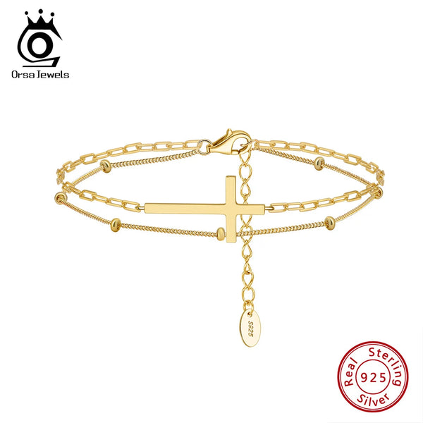 Pulsera de cadena con clip de papel de plata de ley 925 en color dorado y plateado para mujer
