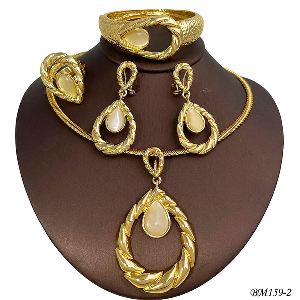Pendientes, collares y brazaletes de ópalo con forma de gota de agua, regalo de boda