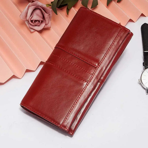 Monedero de moda para teléfono móvil femenino con bloqueo RFID y tarjetero con bolsillo con cremallera