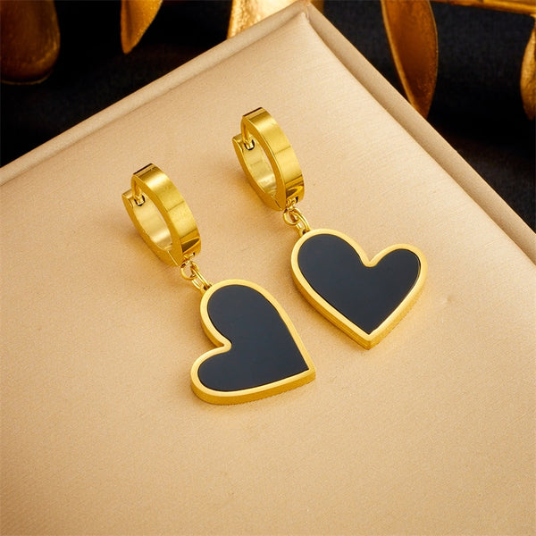 316L Stainless Steel Heart Love Pendant Earrings For Women