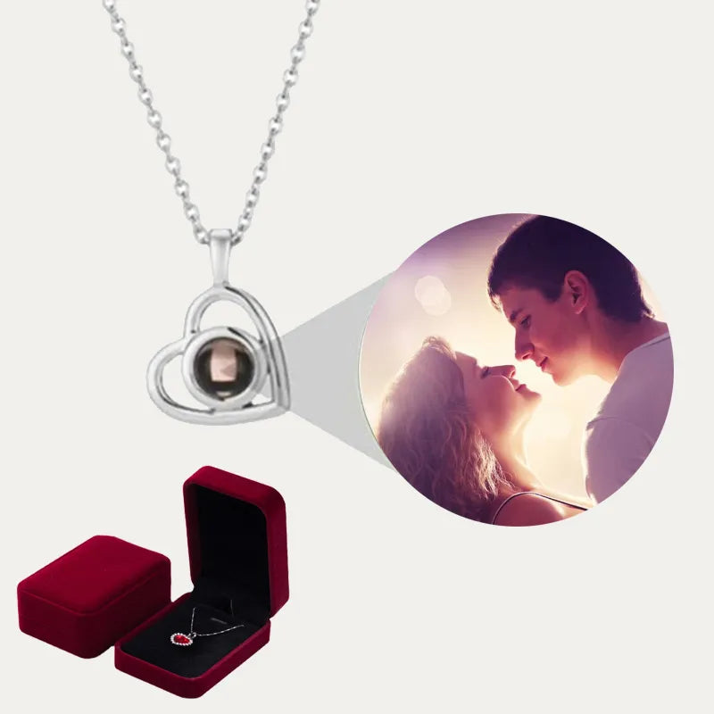 Titanium steel Custom Necklace Projection Color Photo Pendant For Girlfriend Lover With Gifts Box