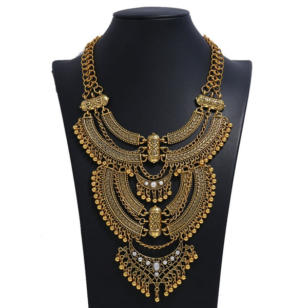 Gargantilla grande vintage bohemia para mujer