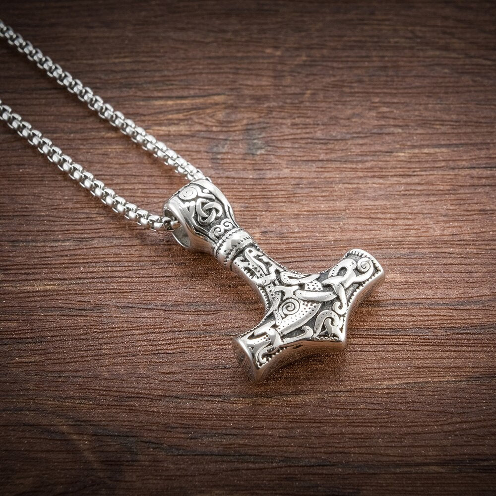 Gunnar Thor’s Hammer - Stainless Steel Viking Pendant by The Nevermore