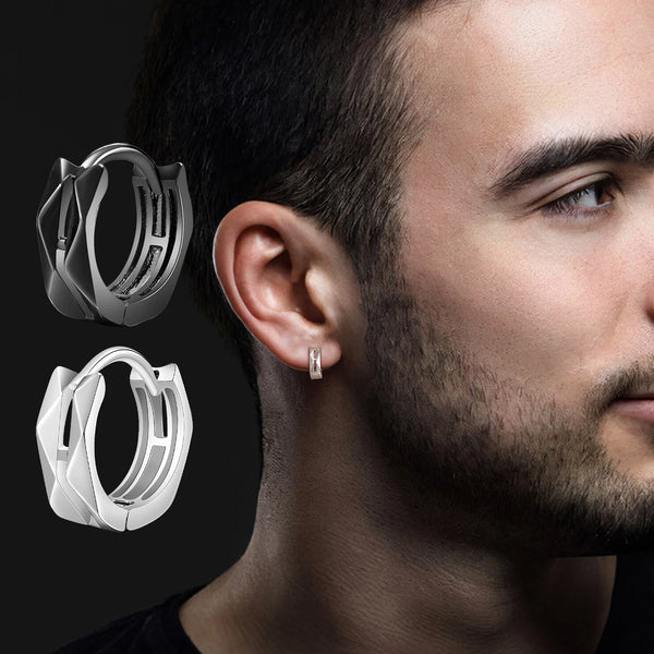 Geometric Hoop Earrings,Rock Punks Irregular Surface Circular Earrings