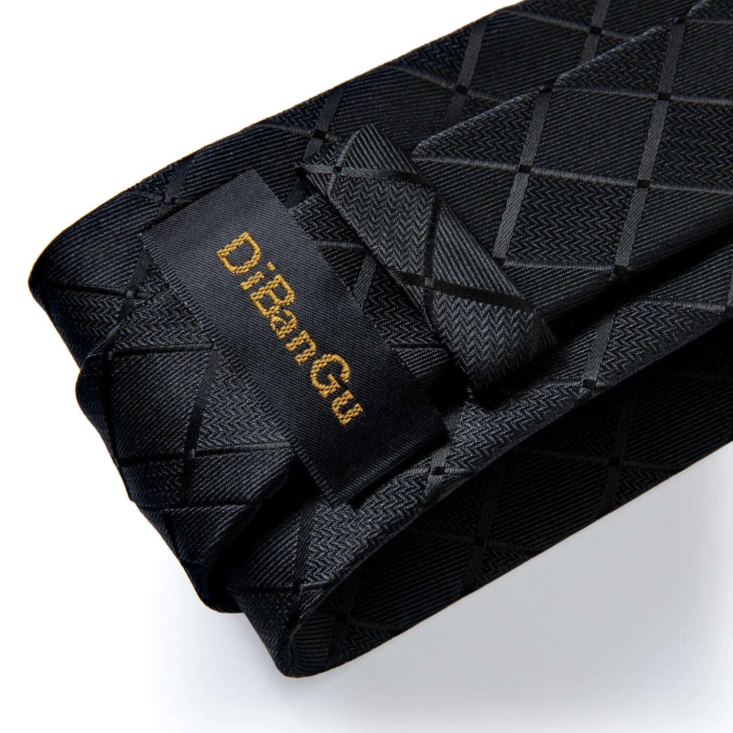 Business Plaid Black Solid Luxury Elegant Silk Ties for Men