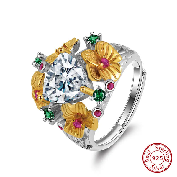 8A Premium Cubic Zirconia Finger Ring 925 Silver 5A CZ Silver Rings for Women