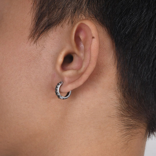 Cool Fashion Chain Hoop Huggie Earrings for Men Boys