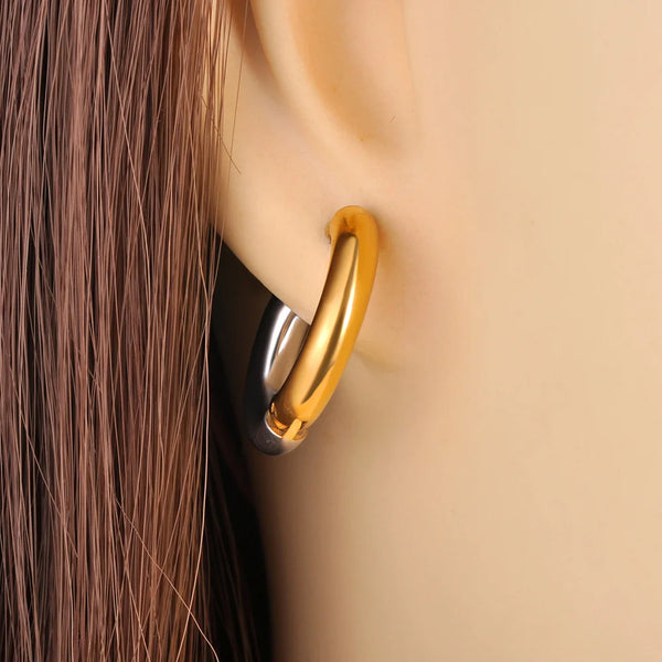 Pendientes de aro de moda de acero inoxidable