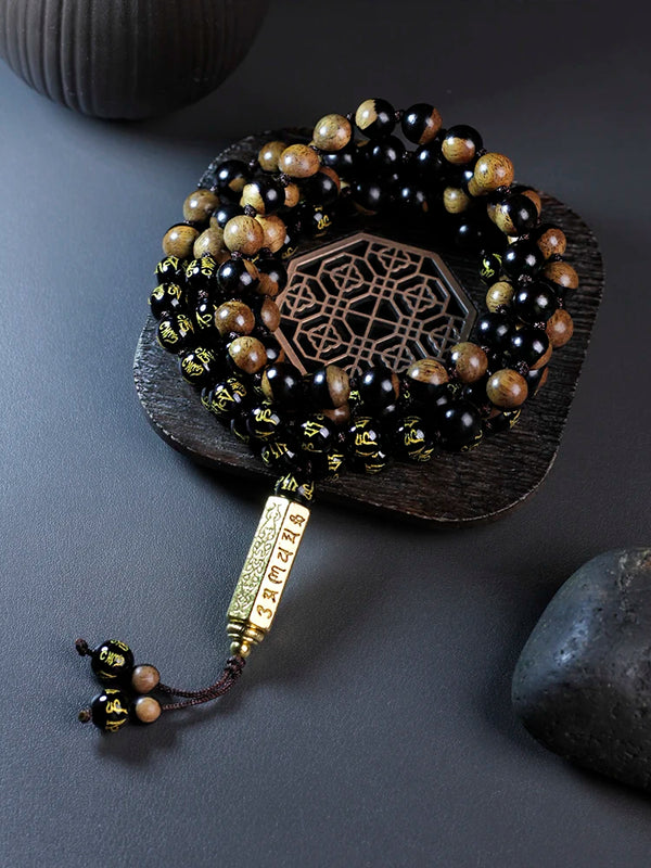Pulseras de mantras de seis palabras del budismo tibetano para hombres y mujeres.