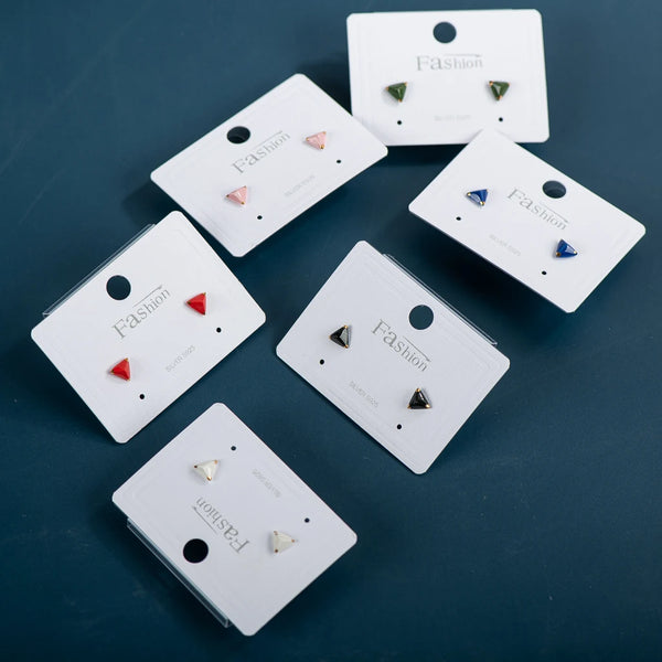 Triangle Geometry Fine Ceramic Stud Earrings