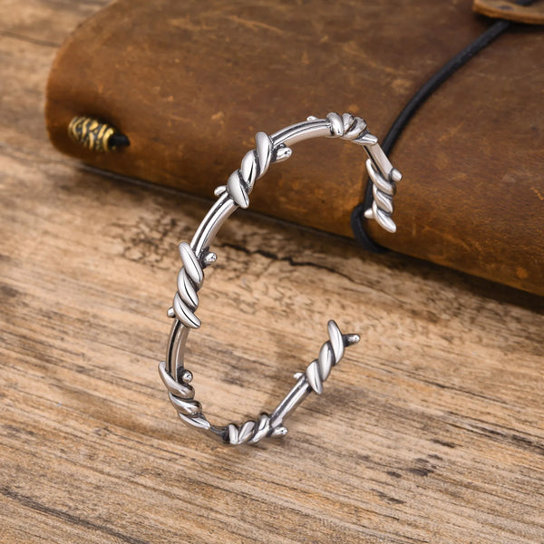 Men Punk Cuff Bangle,Waterproof Stainless Steel Twisted Knot Bracelet