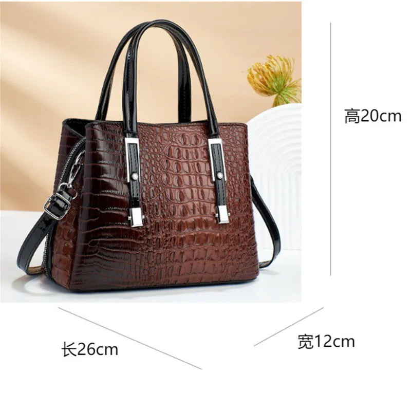 Light Luxury Crocodile Pattern PU Texture Crossbody Bags Women