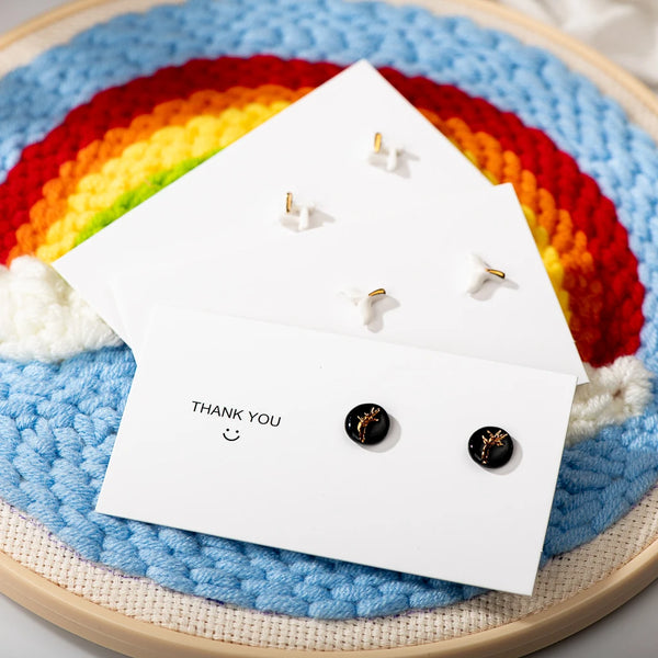 High-quality Enameled Abstract Ceramic Dot Earrings
