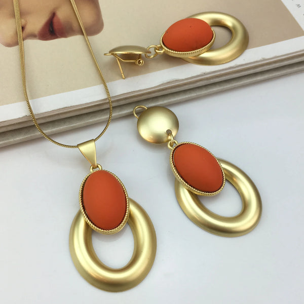 Pendientes con colgantes de piedras de colores para mujer