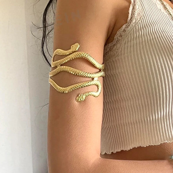 Brazalete vintage sexy y creativo con diseño de serpiente para la parte superior del brazo para mujer