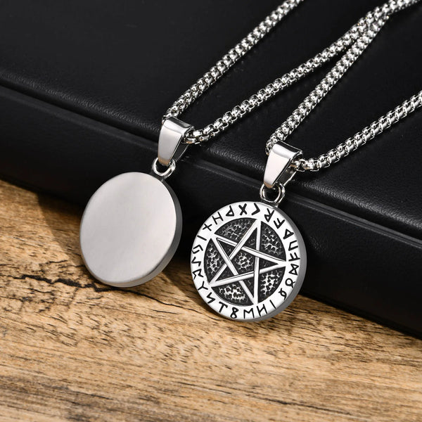 Viking Necklaces Five Point Star Pendant Nordic for Men
