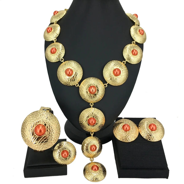 Conjuntos de joyas italianas con piedras de colores para mujer, regalo de cumpleaños