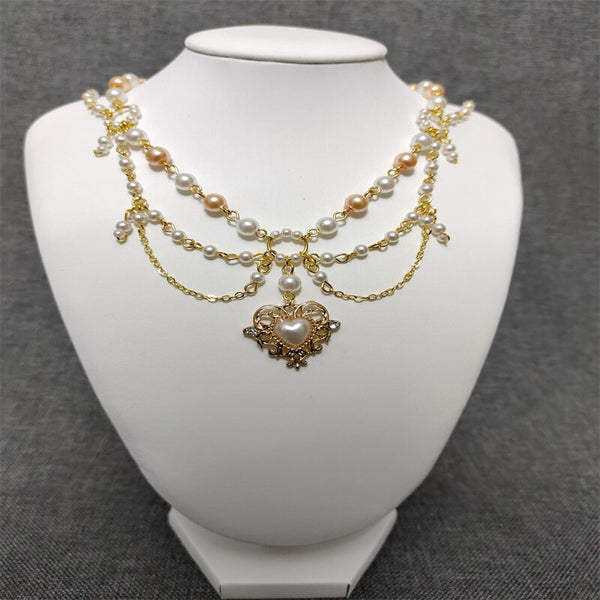 Collar de perlas romántico victoriano de estilo cottagecore